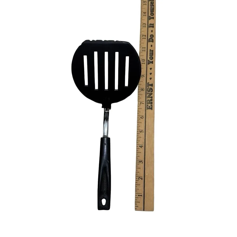 Vtg EKCO Wide Round Black Nylon Spatula Flipper Turner Pancakes Eggs Burgers USA